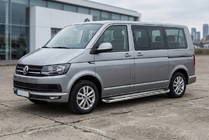 Volkswagen T6 2015-2024 гг. Боковые Подножки Maydos V2 (2 шт., нержавейка) фото 1