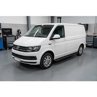 Боковые Подножки Tayga Black (2 шт., Алюминий) Volkswagen T6 2015-2024 гг. фото 1