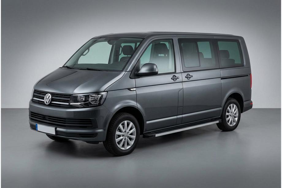 Volkswagen T6 2015-2024 гг. Боковые Подножки Maya (2 шт., Алюминий) Image