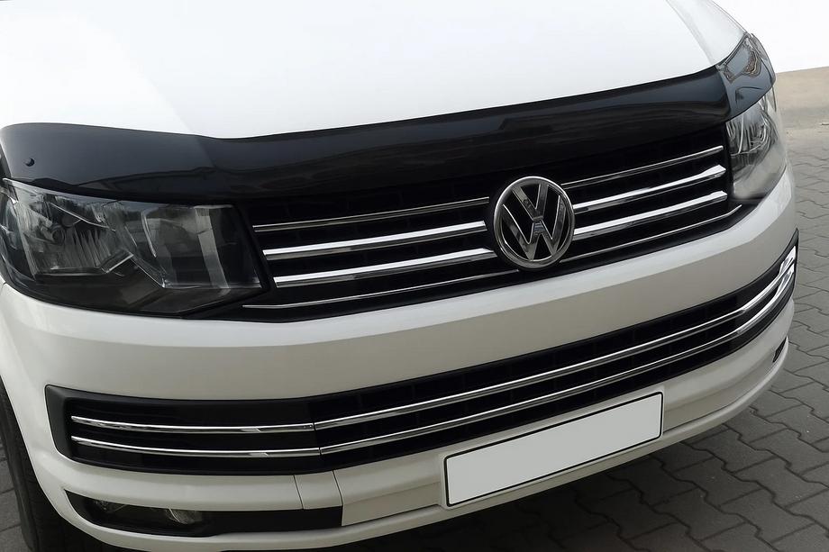 Volkswagen T6 2015-2024 гг. Накладки на решетку бампера 2015-2019 (6 шт, нержавейка) Image