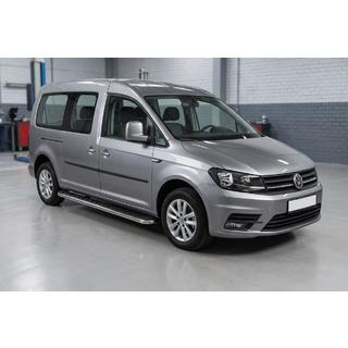 Боковые Подножки Maydos V1 (2 шт., Алюминий и Нержавейка) Volkswagen Caddy 2015-2020 гг. фото 1