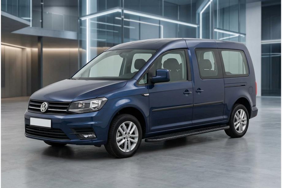 Volkswagen Caddy 2015-2020 гг. Боковые пороги Bosphorus Black (2 шт., алюминий) Image