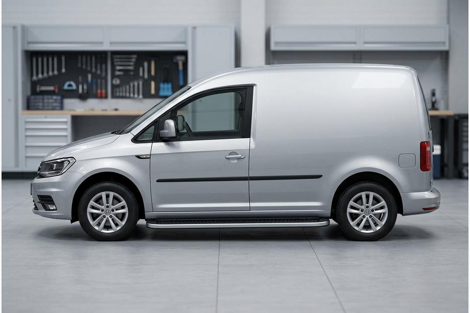 Volkswagen Caddy 2015-2020 гг. Боковые Подножки Tayga Grey (2 шт., Алюминий) Image