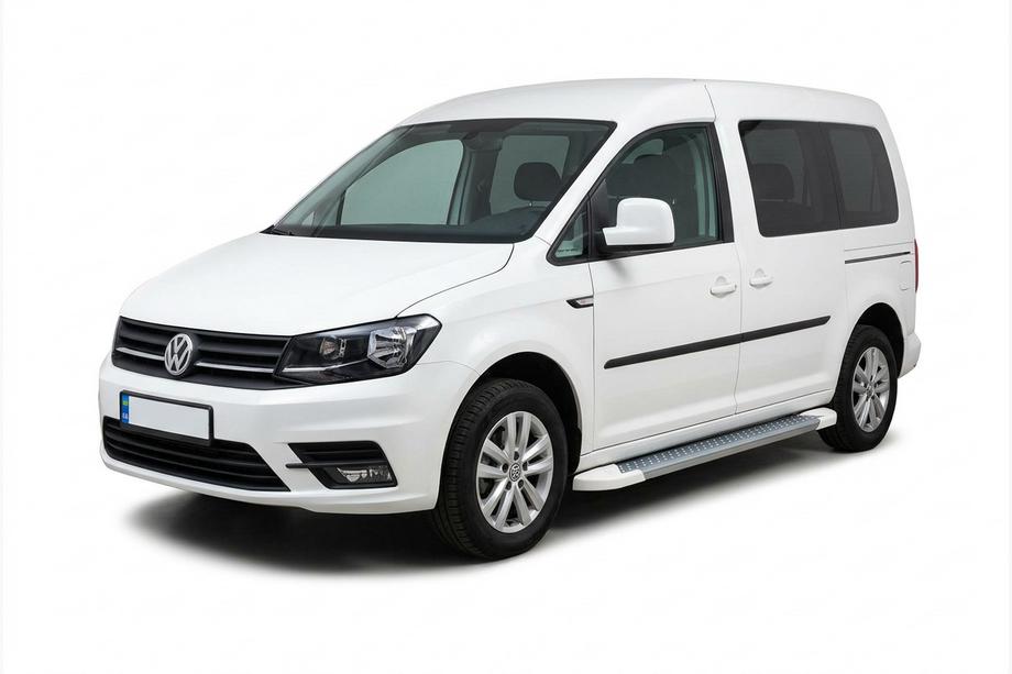 Volkswagen Caddy 2015-2020 гг. Боковые Подножки Allmond White (2 шт., Алюминий) Image