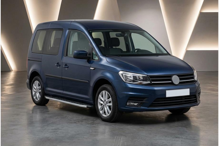 Volkswagen Caddy 2015-2020 гг. Боковые Подножки Fullmond (2 шт., Алюминий) Image