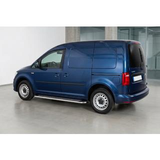 Боковые Подножки Maydos V2 (2 шт., Алюминий и Нержавейка) Volkswagen Caddy 2015-2020 гг. фото 1