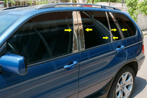 BMW X5 E53 1999–2006 гг. Накладки на дверные стойки из нержавеющей стали (8 шт.) фото 1