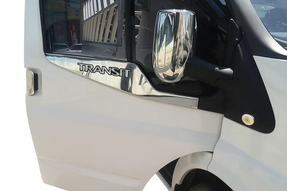 Ford Transit 2000–2014 гг. Окантовка окон Carmos (2 шт., нержавейка) Image