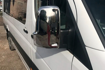 Volkswagen Crafter 2006-2016 гг. Хромированные Накладки на Зеркала (2 шт.) Carmos, Турецкая сталь фото 2