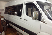 Volkswagen Crafter 2006-2016 гг. Хромированные Накладки на Зеркала (2 шт.) Carmos, Турецкая сталь фото 5