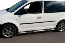 Volkswagen Caddy 2004-2010 гг. Боковые трубы (2 шт., нержавейка) 60 мм, База Maxi фото 3