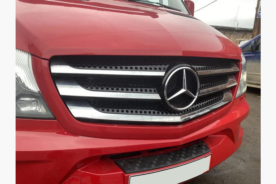 Mercedes Sprinter W906 2006–2018 гг. Хромированные Накладки на Решетку (2013↗, Нержавеющая Сталь) Carmos - Турецкая Нержавеющая Сталь Фото 6