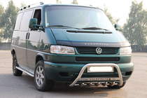 Volkswagen T4 Caravelle/Multivan 1990–2003 гг. Кенгурятник WT003 60мм Нержавейка 51мм, с надписью фото 6