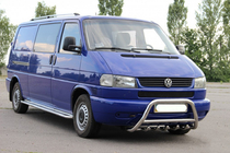 Volkswagen T4 Caravelle/Multivan 1990–2003 гг. Кенгурятник WT003 60мм Нержавейка 51мм, с надписью фото 3