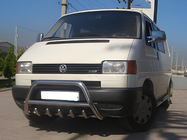 Volkswagen T4 Caravelle/Multivan 1990–2003 гг. Кенгурятник WT003 60мм Нержавейка 51мм, с надписью фото 8