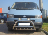 Volkswagen T4 Caravelle/Multivan 1990–2003 гг. Кенгурятник WT003 60мм Нержавейка 51мм, с надписью фото 9
