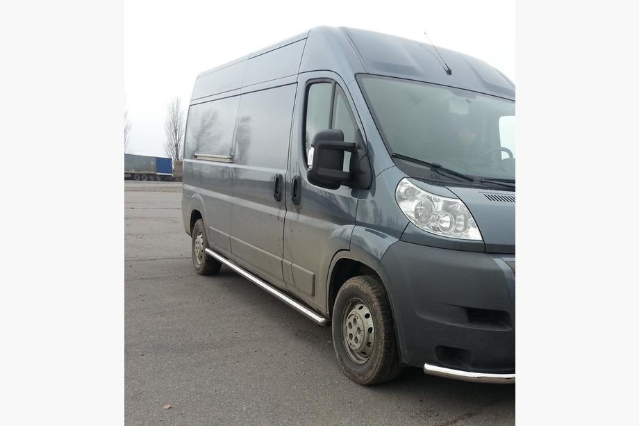 Citroen Jumper 2007-2025 гг. Боковые трубы (2 шт., нержавейка) Длинная база, Ø70 Фото 4