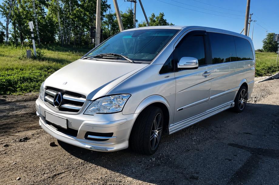 Mercedes Vito W639 2004-2014 гг. Накладка на бампер BRB V1 (под покраску) Год 2010-2015 Фото 2