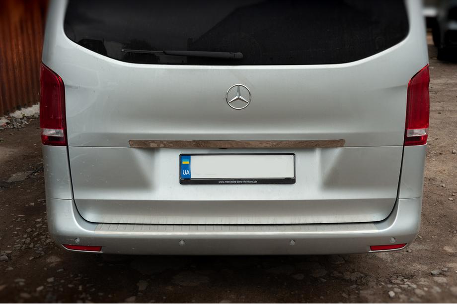 Mercedes Vito/V-class W447 2014- гг. Накладка на задний бампер OmsaLine Нержавейка Матовый Фото 3