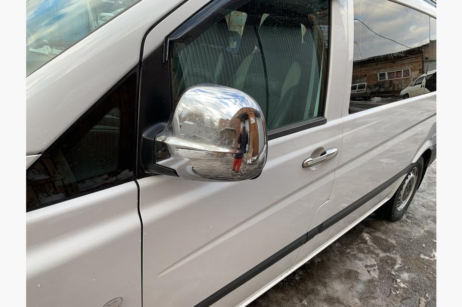 Mercedes Viano 2004-2014 гг. Хромированные Накладки на Зеркала VITO 2004-2010 (2 шт) Carmos - Турецкая сталь Фото 4