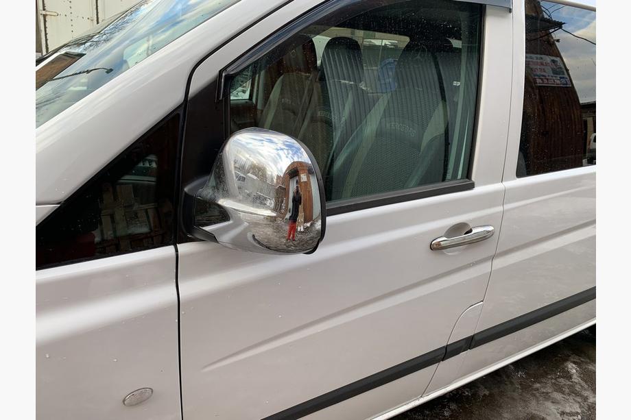 Mercedes Viano 2004-2014 гг. Хромированные Накладки на Зеркала VITO 2004-2010 (2 шт) Carmos - Турецкая сталь Фото 6