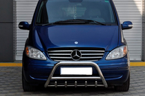 Mercedes Viano 2004-2014 гг. Защита переднего бампера WT003/004 (нержавейка) фото 6