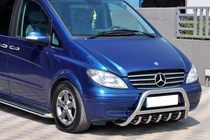 Mercedes Viano 2004-2014 гг. Защита переднего бампера WT003/004 (нержавейка) фото 10