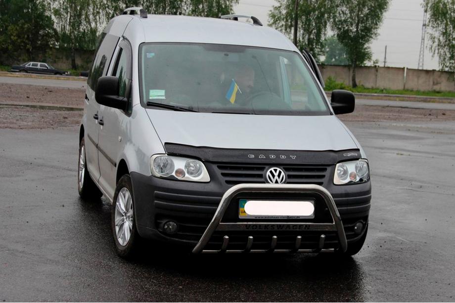 Volkswagen Caddy 2004-2010 гг. Кенгурятник WT003 (нержавейка) 60мм, без надписи Фото 8