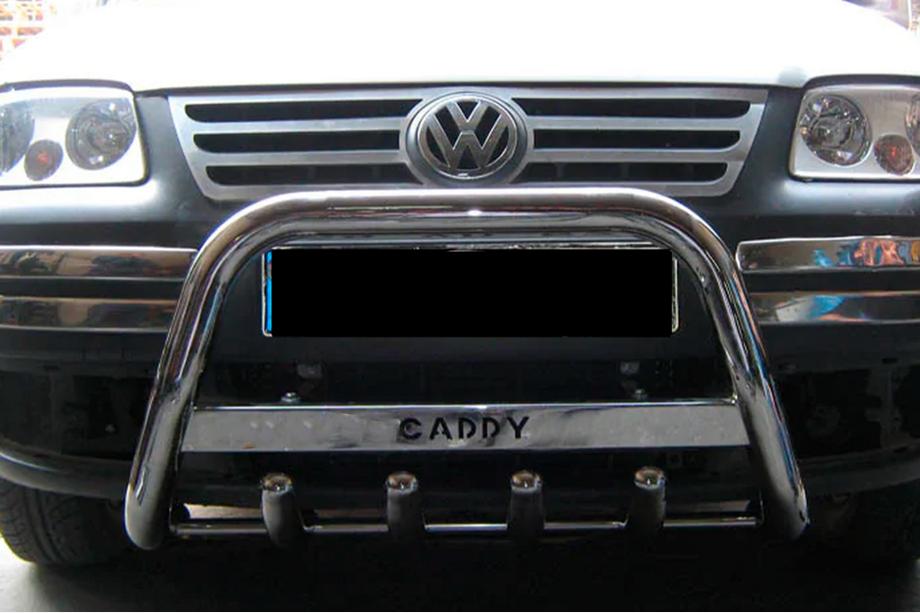 Volkswagen Caddy 2004-2010 гг. Кенгурятник WT003 (нержавейка) 60мм, без надписи Фото 6