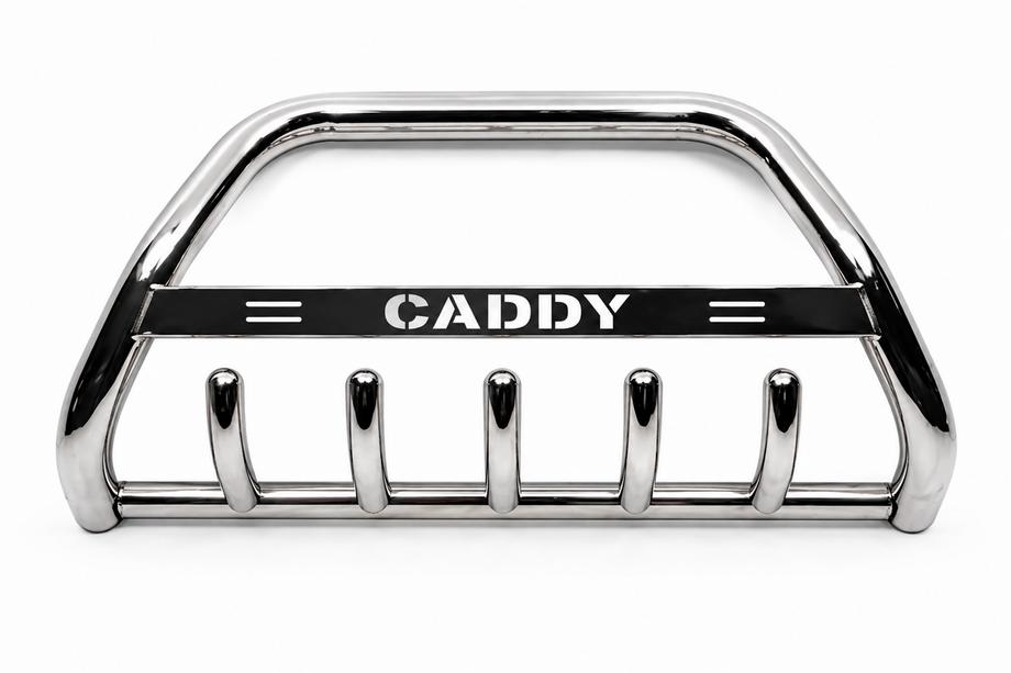 Volkswagen Caddy 2004-2010 гг. Кенгурятник WT003 (нержавейка) 60мм, без надписи Фото 3