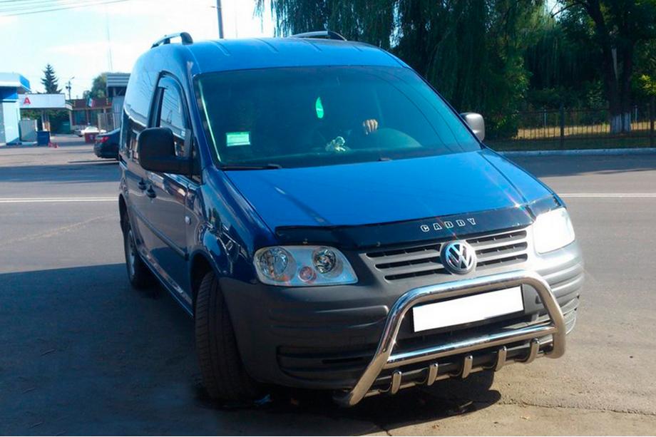 Volkswagen Caddy 2004-2010 гг. Кенгурятник WT003 (нержавейка) 60мм, без надписи Фото 5