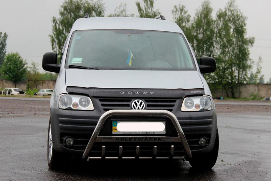 Volkswagen Caddy 2004-2010 гг. Кенгурятник WT003 (нержавейка) 60мм, без надписи Фото 2