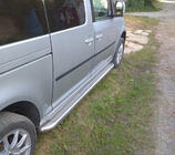 Volkswagen Caddy 2004-2010 гг. Боковые Подножки Premium (2 шт., Нержавейка) Стандартная база, d60 фото 2