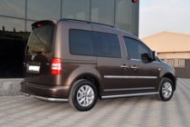 Volkswagen Caddy 2004-2010 гг. Боковые трубы BB001 (2 шт., нержавейка) фото 3