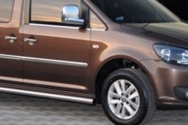 Volkswagen Caddy 2010-2015 гг. Боковые трубы BB001 (2 шт., нержавейка) фото 6