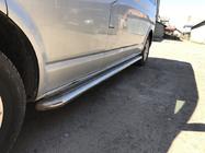 Volkswagen T5 Transporter 2003-2010 гг. Боковые Подножки Premium (2 шт., Нержавейка) 60мм, Короткая База фото 4