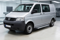 Volkswagen T5 Transporter 2003-2010 гг. Боковые Подножки Maya V2 (2 шт., Алюминий) Длинная База фото 1