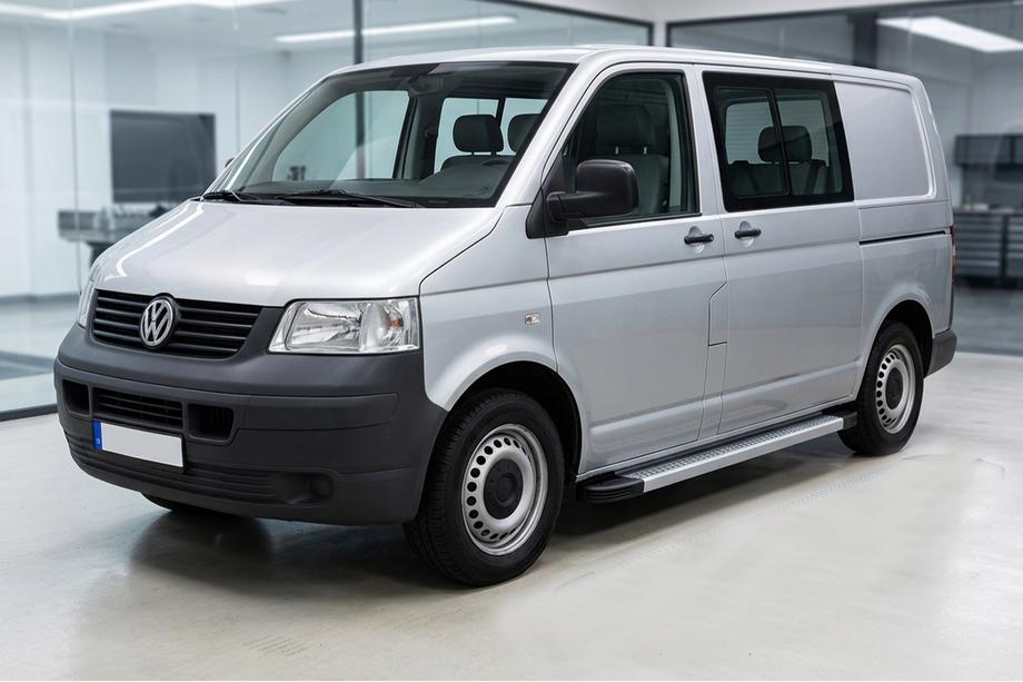 Volkswagen T5 Transporter 2003-2010 гг. Боковые Подножки Maya V2 (2 шт., Алюминий) Длинная База Image