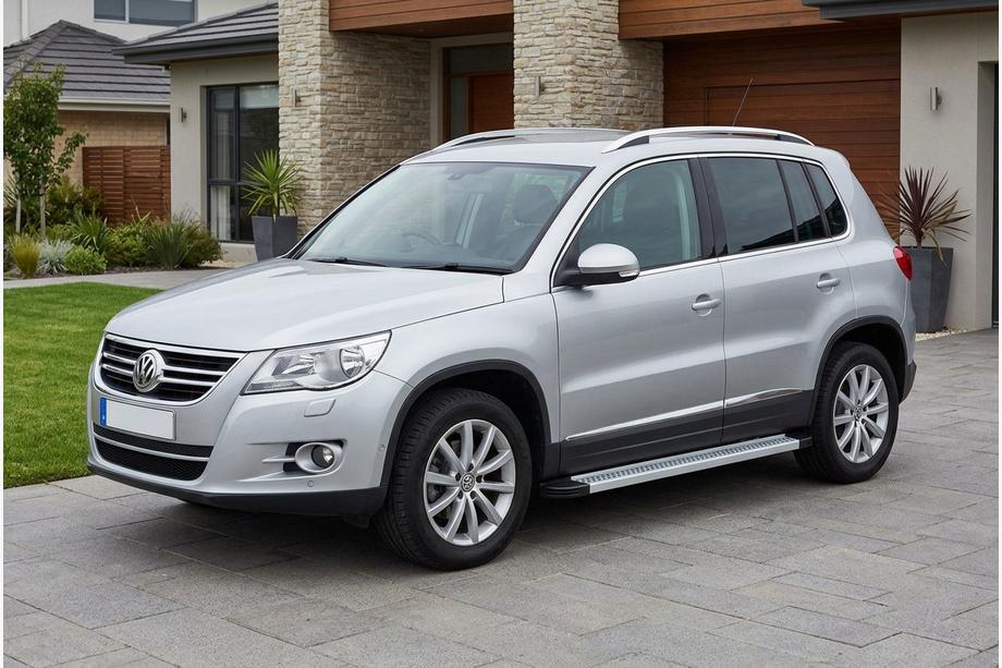 Volkswagen Tiguan 2007-2016 гг. НОВИНКА!!! Боковые Подножки Maya V2 (2 шт., Алюминий) Image