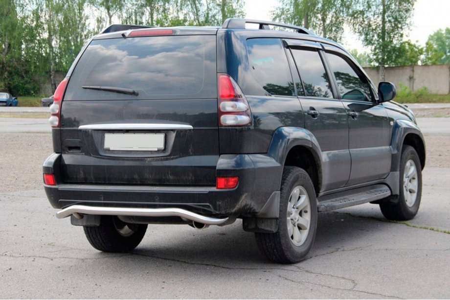 Toyota Land Cruiser Prado 120 2002-2009 гг. Задняя защита AK008 Фото 3