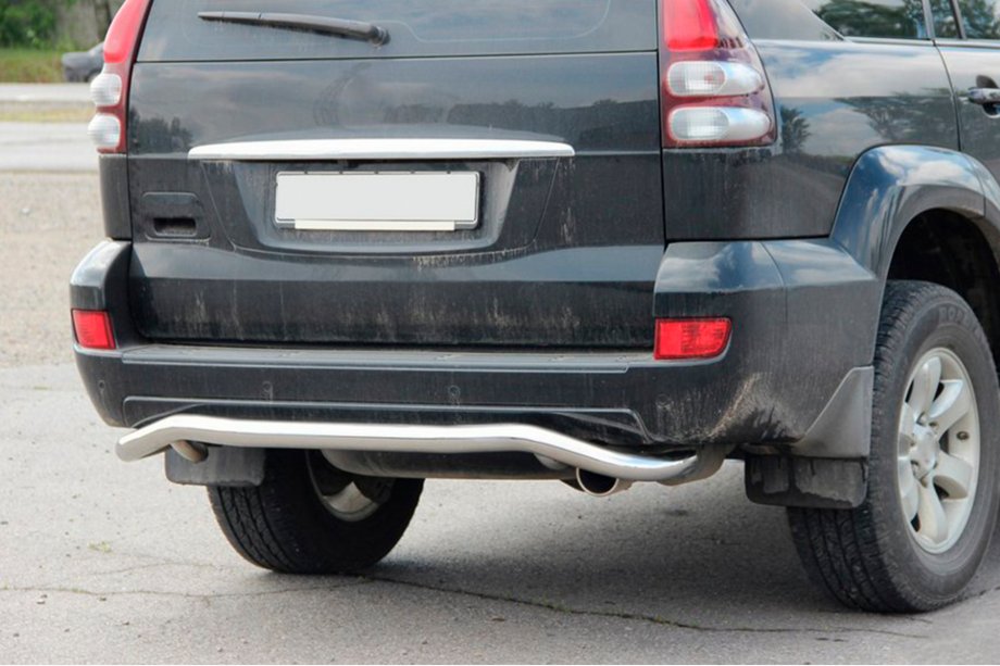 Toyota Land Cruiser Prado 120 2002-2009 гг. Задняя защита AK008 Фото 4