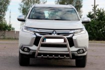 Mitsubishi Pajero Sport 2015- гг. Передняя защита WT008 (нержавейка) фото 5