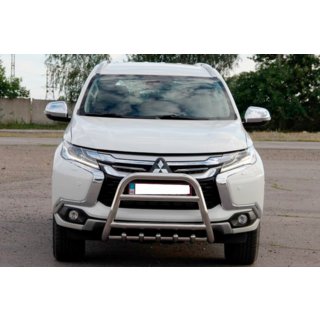 Передняя защита WT008 (нержавейка) Mitsubishi Pajero Sport 2015- гг. фото 1