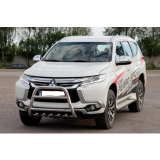 Передняя защита WT008 (нержавейка) Mitsubishi Pajero Sport 2015- гг. фото 3
