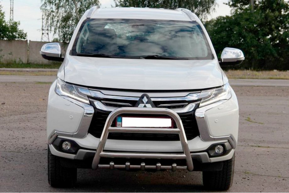Mitsubishi Pajero Sport 2015- гг. Передняя защита WT008 (нержавейка) Image