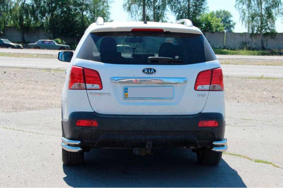 Kia Sorento II XM 2009-2014 гг. Задние двойные уголки AK003-Двойной (нержавейка) Фото 3