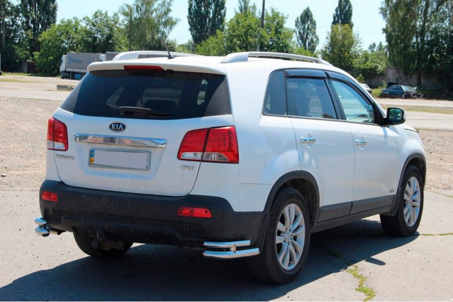 Kia Sorento II XM 2009-2014 гг. Задние двойные уголки AK003-Двойной (нержавейка) Фото 4