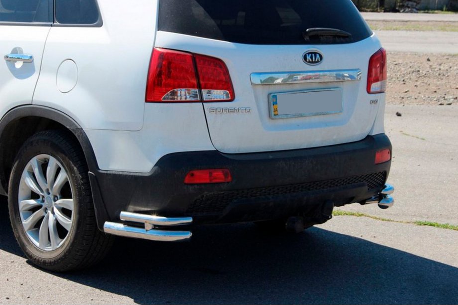 Kia Sorento II XM 2009-2014 гг. Задние двойные уголки AK003-Двойной (нержавейка) Фото 5