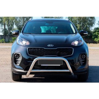 Кенгурятник WT006 (нержавейка) Kia Sportage 2015-2021 гг. фото 1