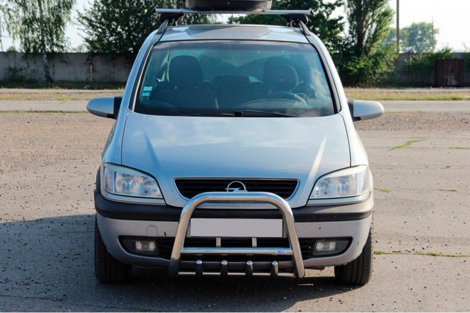 Opel Zafira A 1998-2005 гг. Кенгурятник QT006 (нержавейка) Image